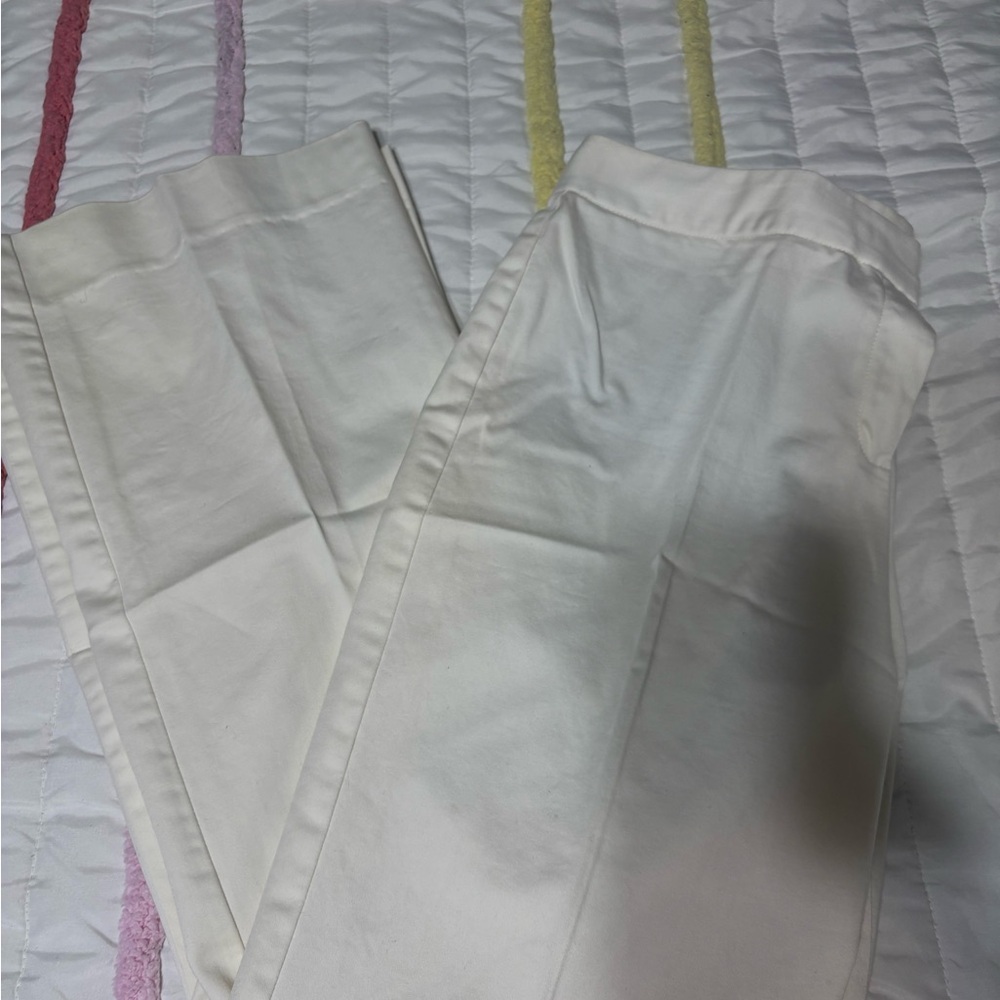 Tahari Cream Wide-Leg Pants